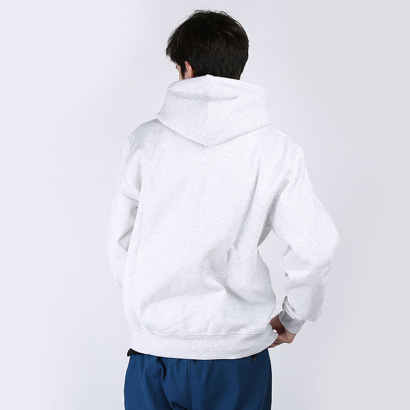 мужская серая толстовка Carhartt WIP Hooded Carhatt Sweat I027093-ashhth/lime - цена, описание, фото 4